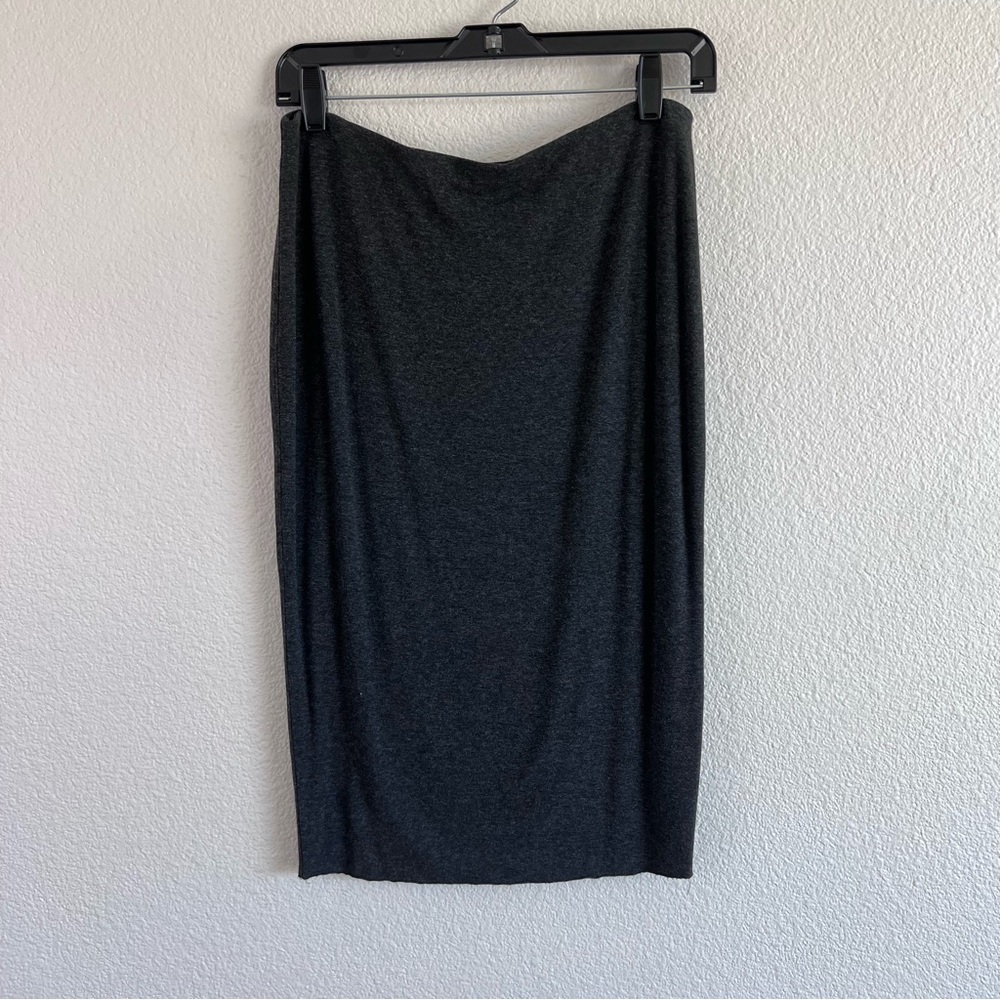 Vince Camuto Women's Heathered Grey Midi‎ Knee Length Pencil Skirt
